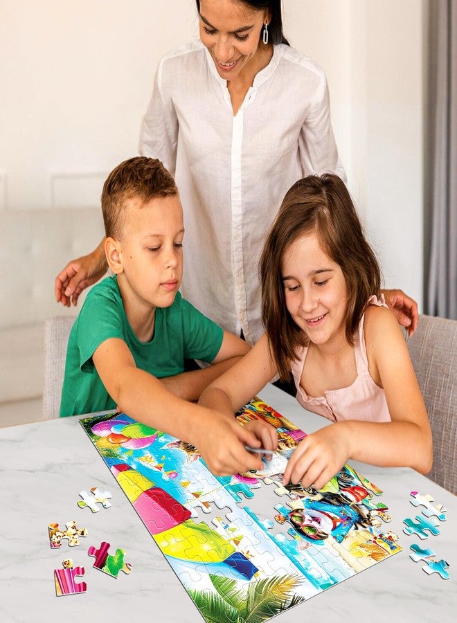 ألغاز للأطفال من عمر 4-8 سنوات، 6-8 سنوات، 8-10 سنوات، وكبار السن - لغز قطط مرحة، لغز قطط الشاطئ، لغز مكون من 100 قطعة للأطفال الصغار، ألعاب تعليمية للأولاد والبنات - Image 2